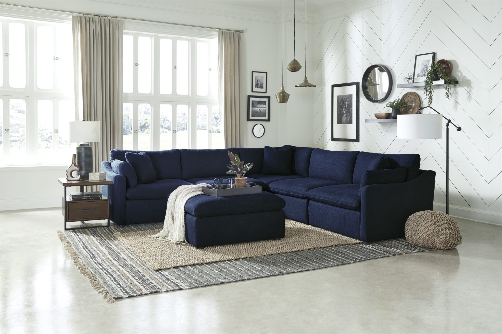 CONTEMPORARY MODULAR NAVY SECTIONAL Arrow Furniture