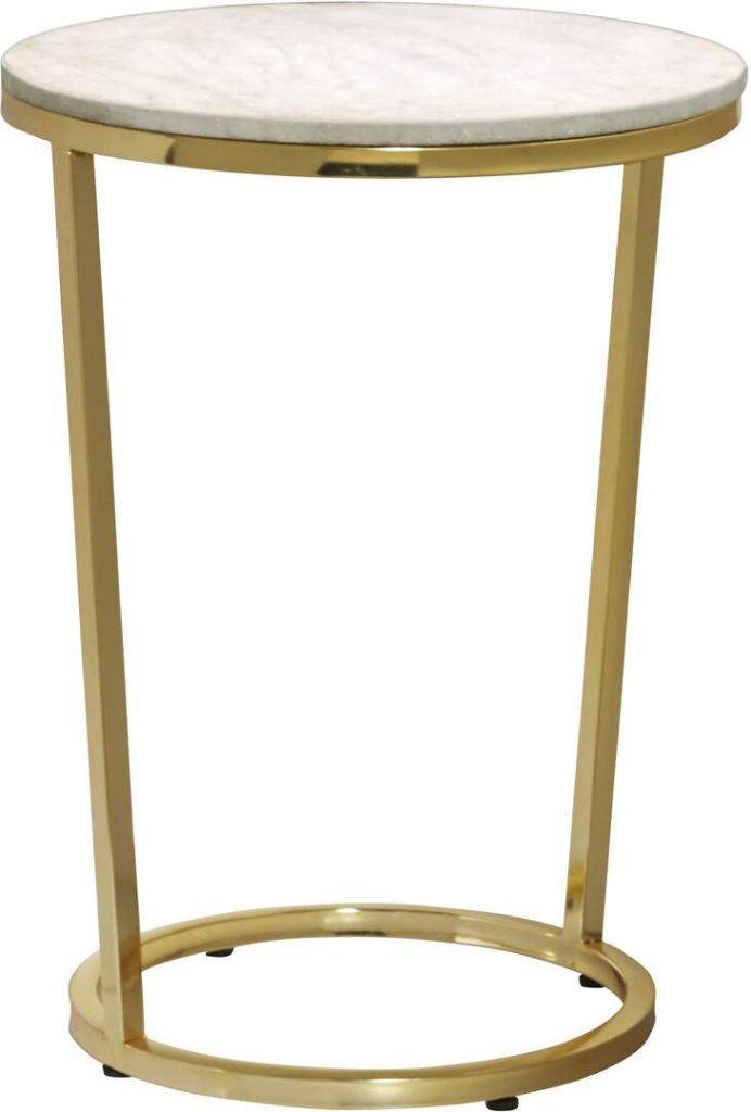 Modern Faux Marble and Gold Accent Table Arrow Furniture