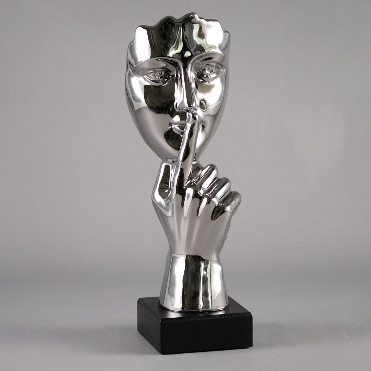 Silver Don't Talk Sculpture