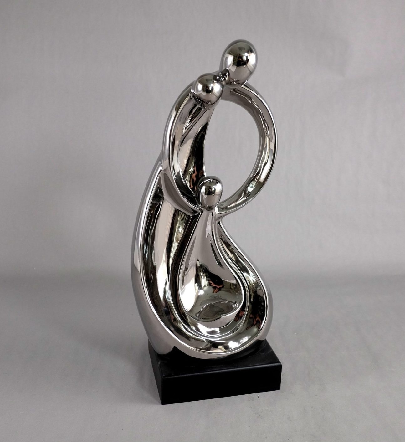 Silver Mother and Child Sculpture