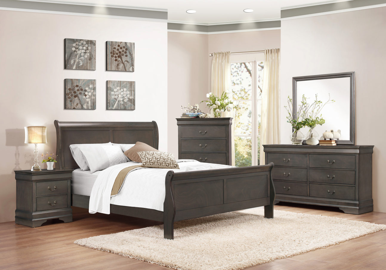 Classic Louis Philippe Grey Bedroom