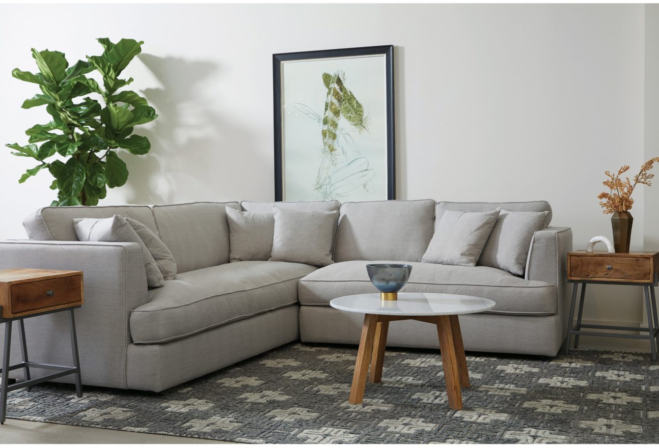 Contemporary Grey Sectional - Image 2