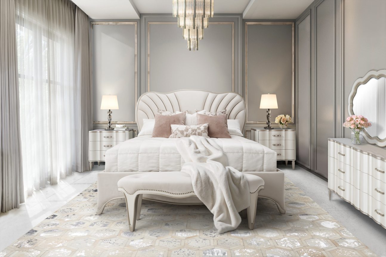 Transitional Creamy Pearl Bedroom