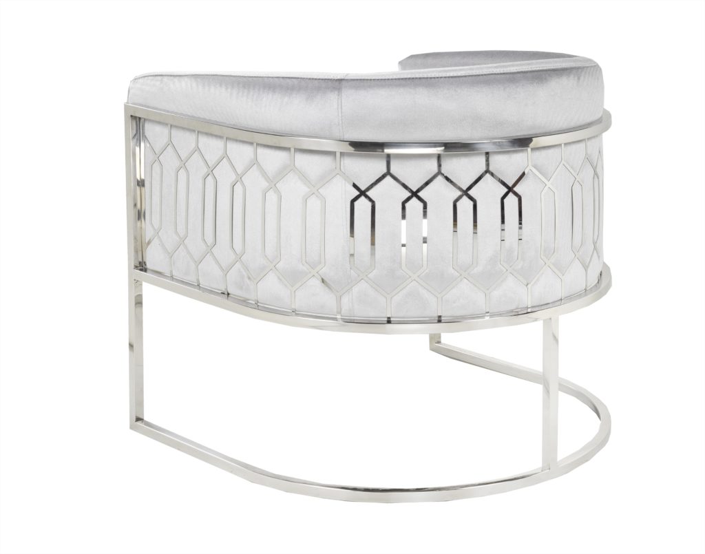 Modern Grey and Chrome Accent Chair Arrow Furniture