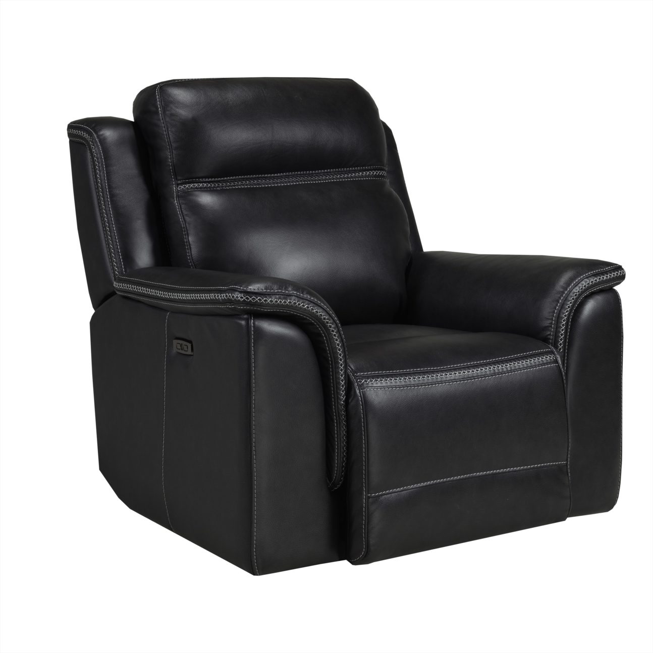 Contemporary Black Leather Match Dual Power Reclining Living Room - Image 6