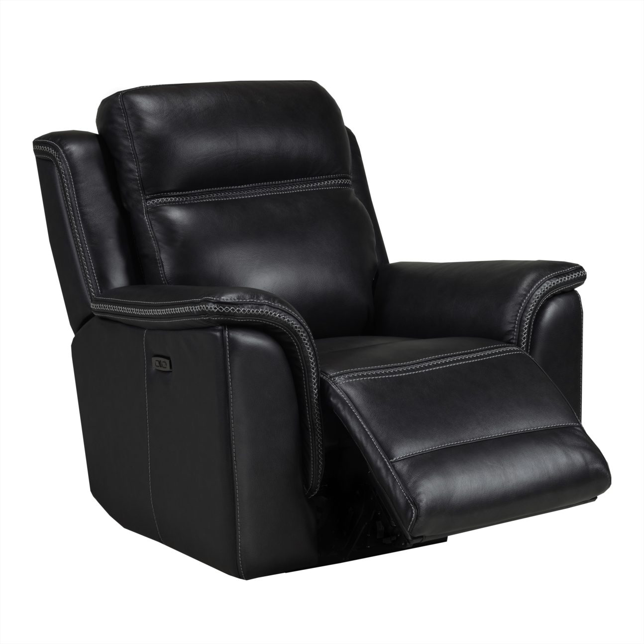 Contemporary Black Leather Match Dual Power Reclining Living Room - Image 5
