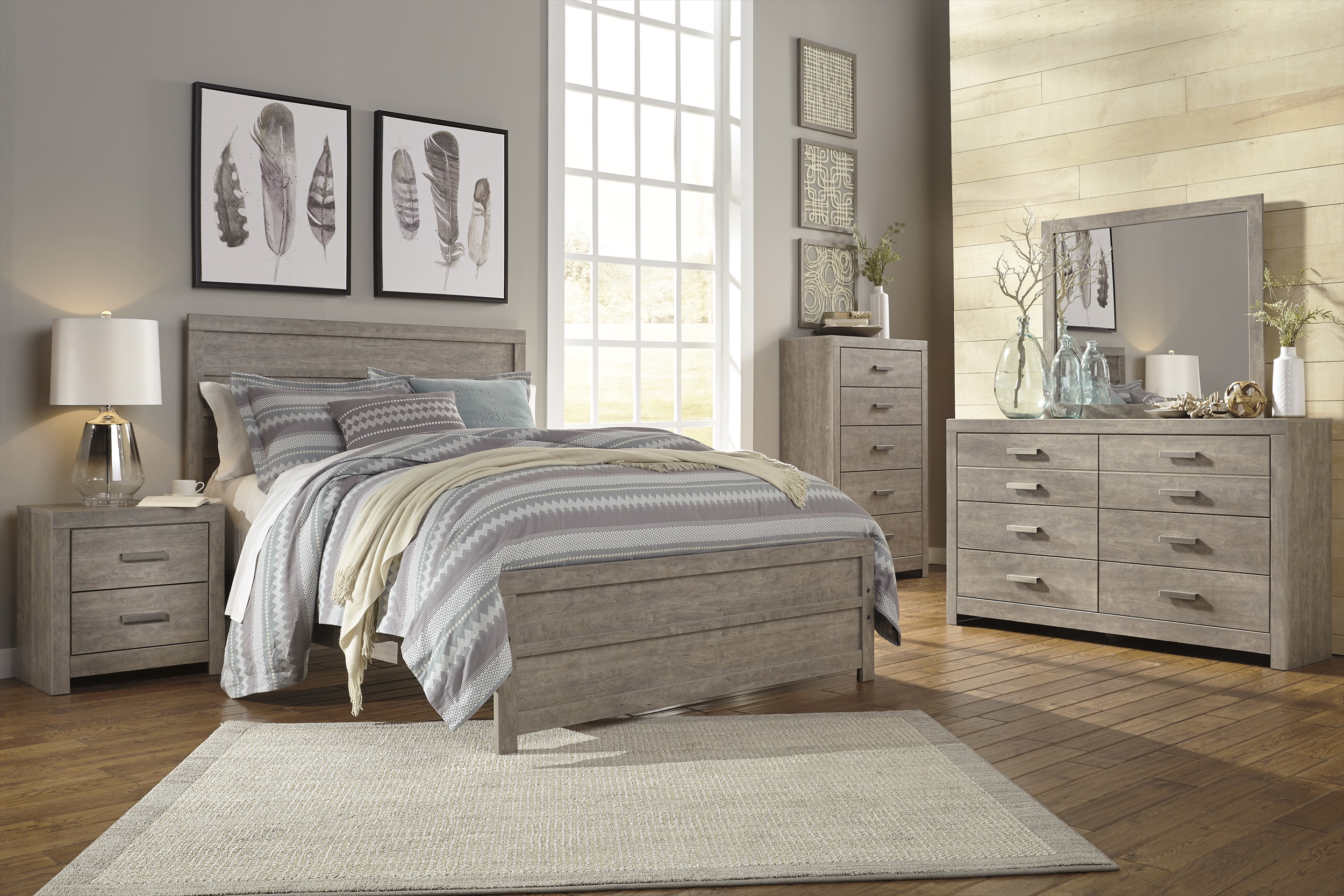vintage grey bedroom