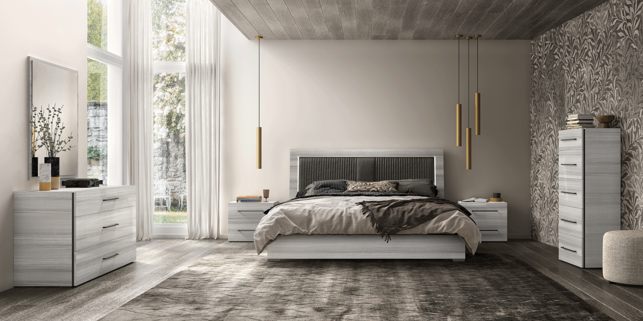 Modern Grey Lacquer Bedroom - Made in Italy!