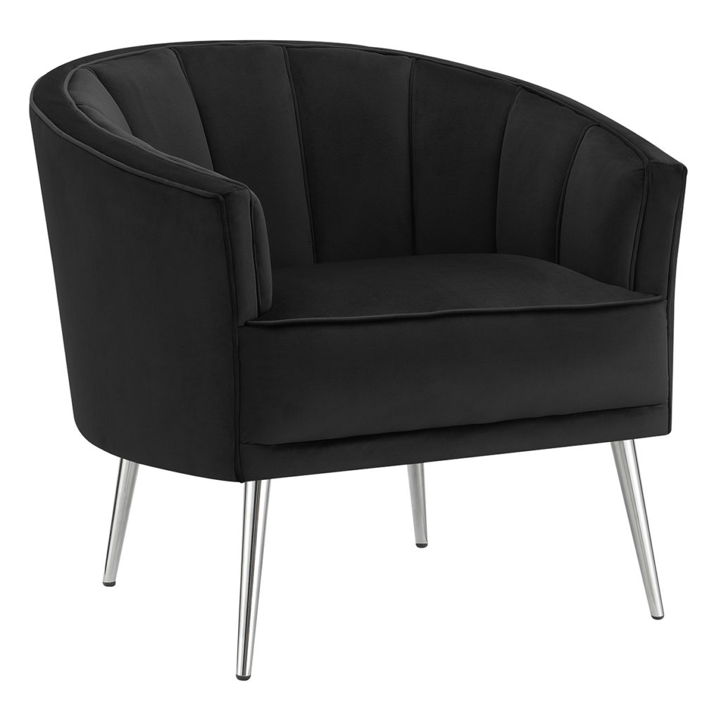 Modern Vertically Tufted Black Accent Chair Arrow Furniture