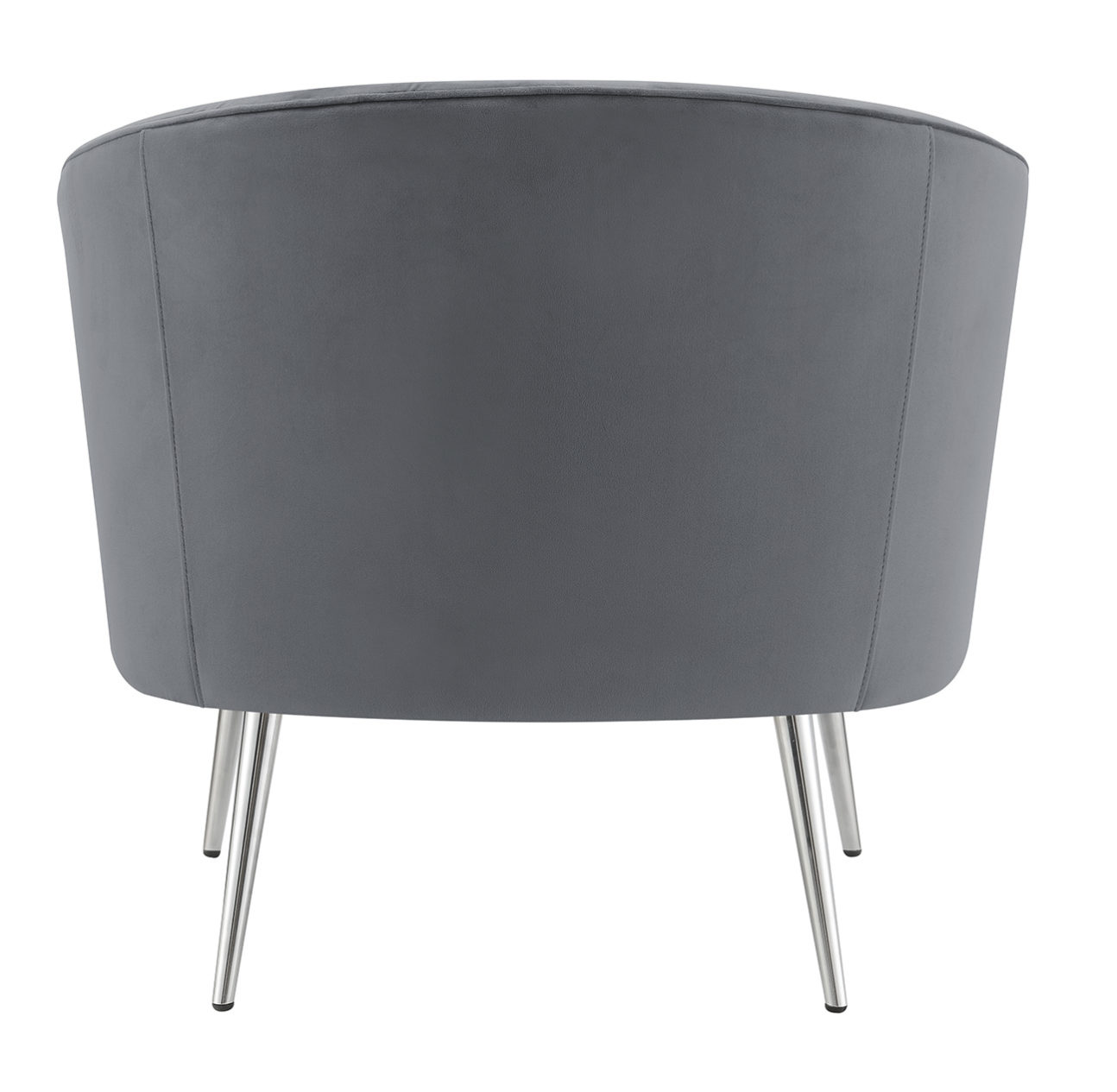 Modern Vertically Tufted Grey Accent Chair - Image 4
