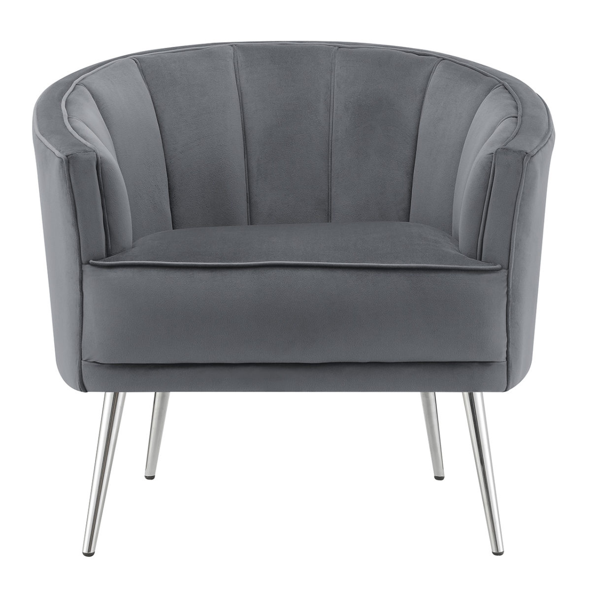 Modern Vertically Tufted Grey Accent Chair - Arrow Furniture