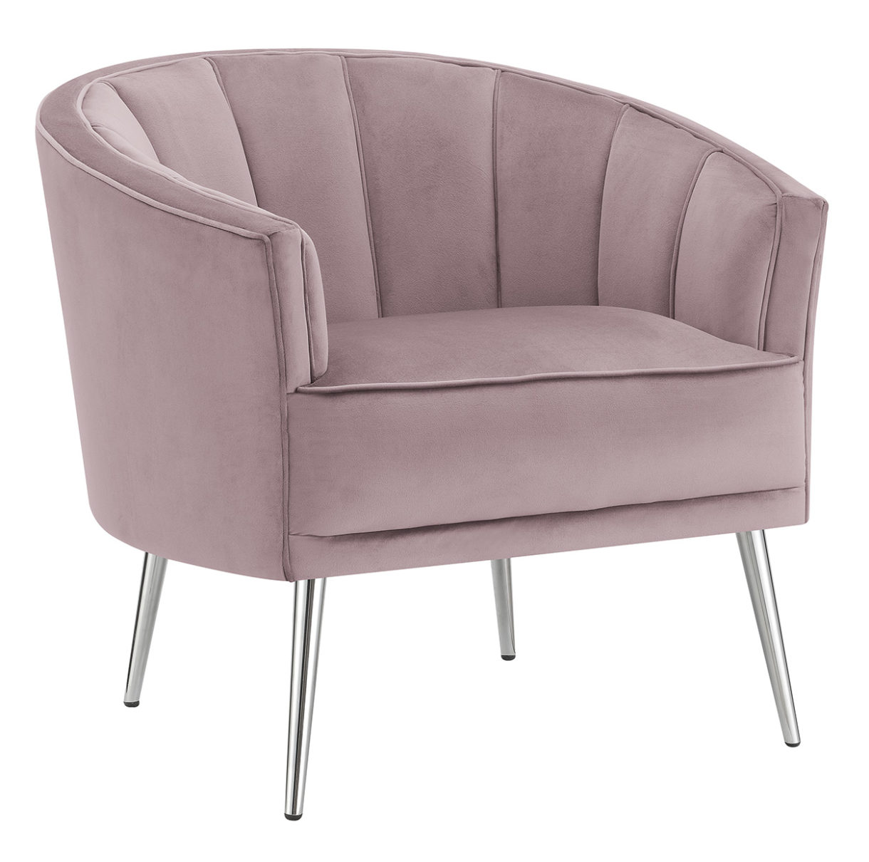Modern Vertically Tufted Pink Accent Chair - Arrow Furniture
