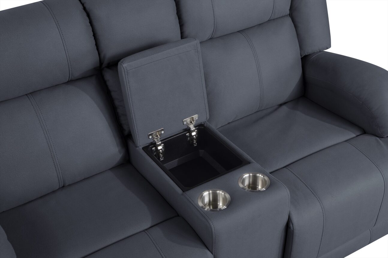 Contemporary Blue Power Reclining Living Room - Image 7