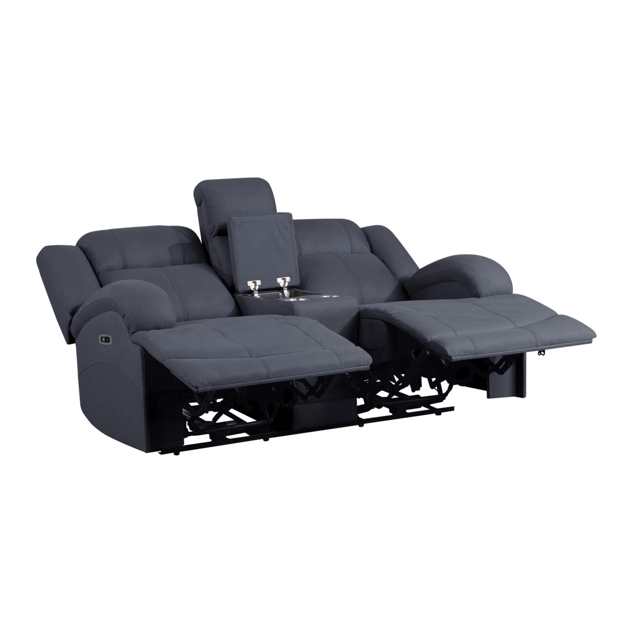 Contemporary Blue Power Reclining Living Room - Image 5
