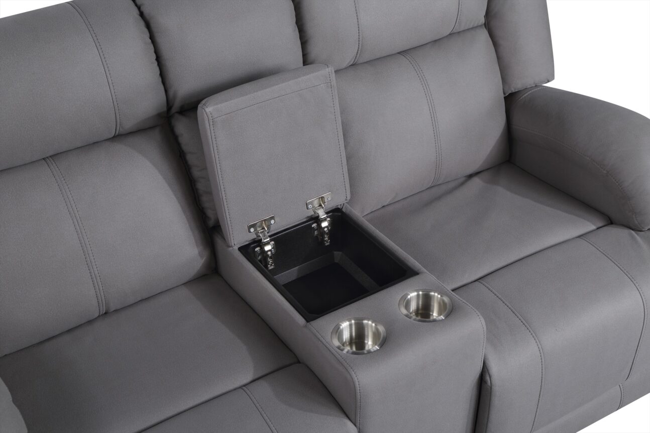 Contemporary Grey Power Reclining Living Room - Image 7