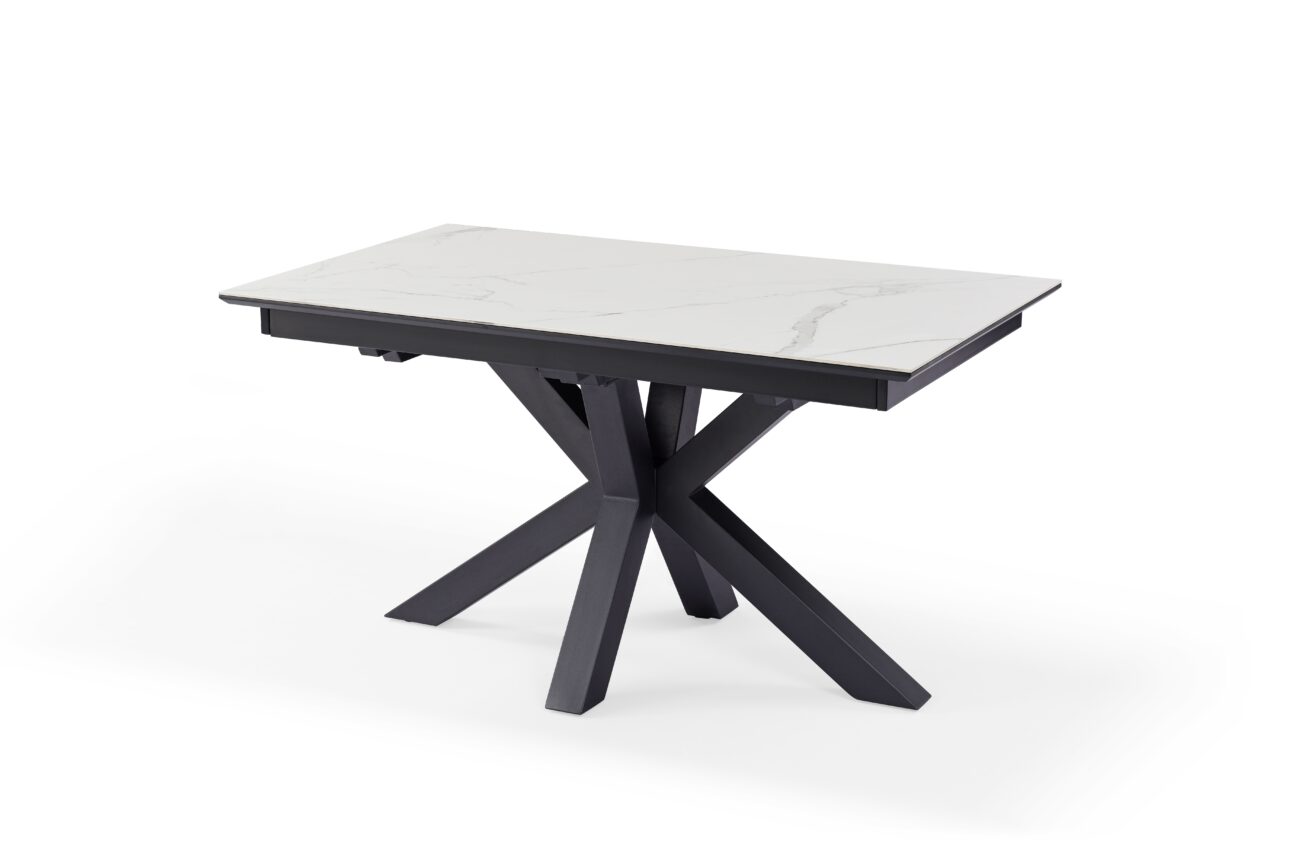 Modern White Ceramic and Glass Dining Table - Image 3