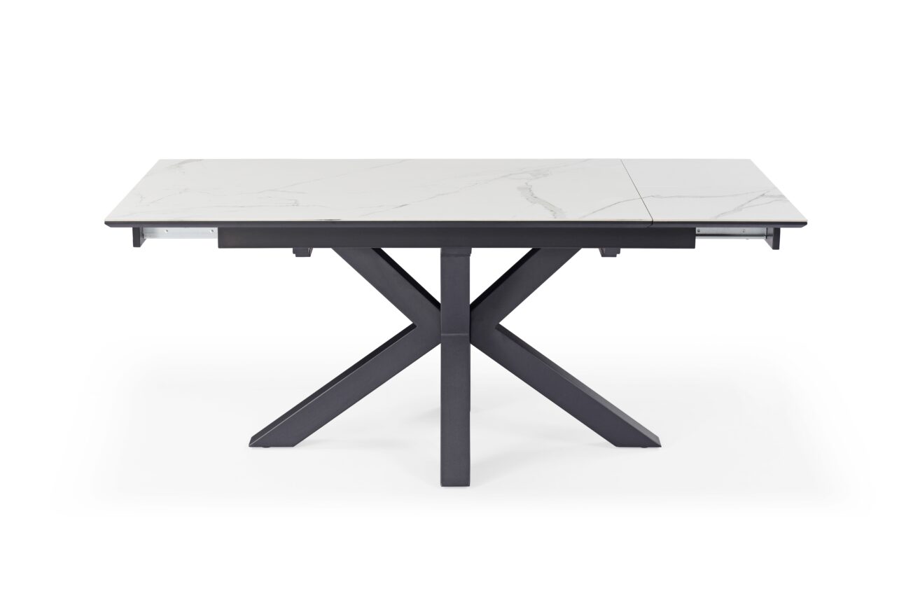 Modern White Ceramic and Glass Dining Table - Image 2