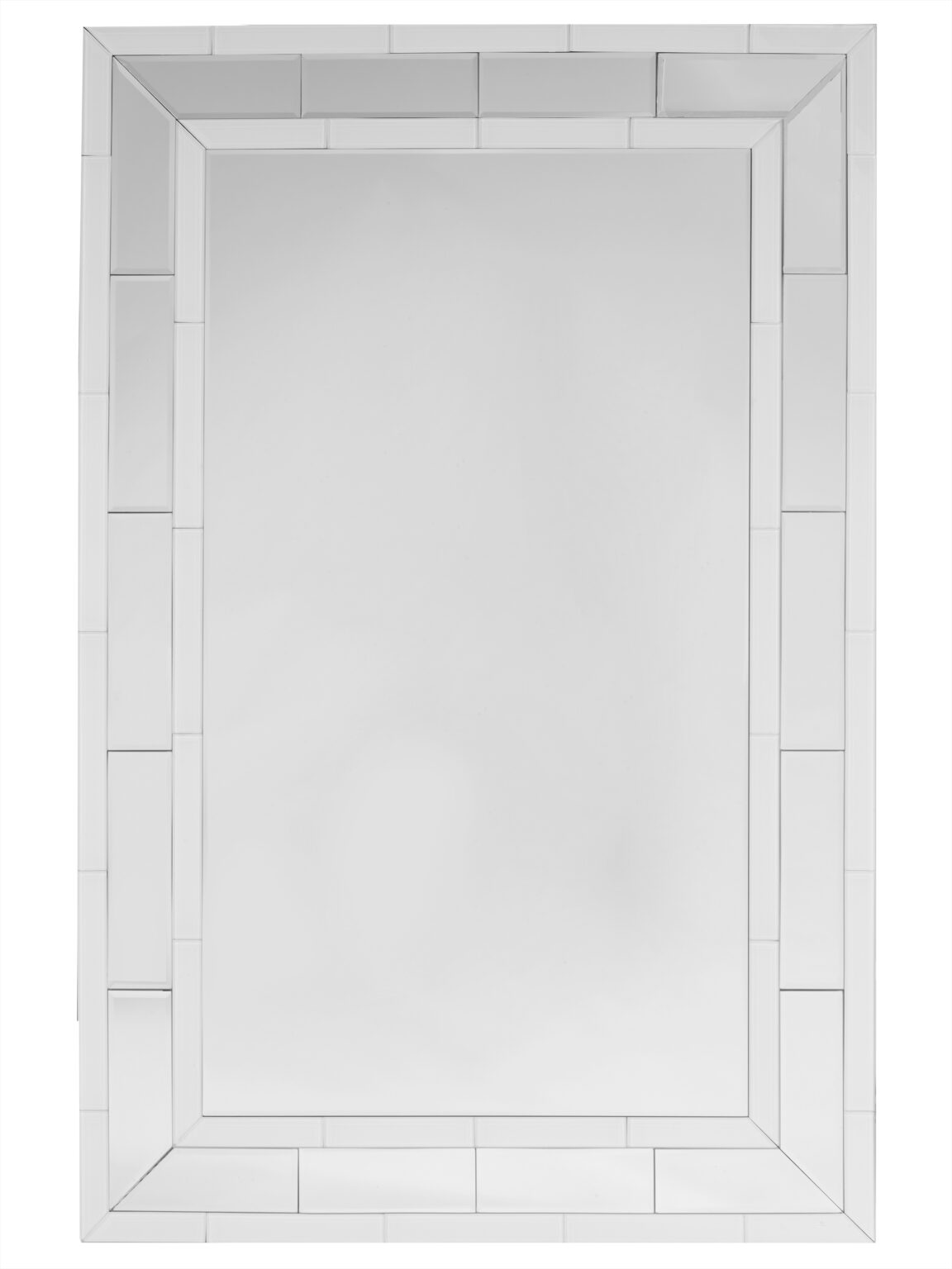Contemporary White and Beveled Mirror Arrow Furniture