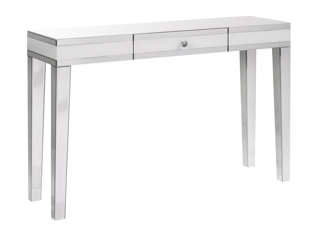 Contemporary White and Mirrored Console