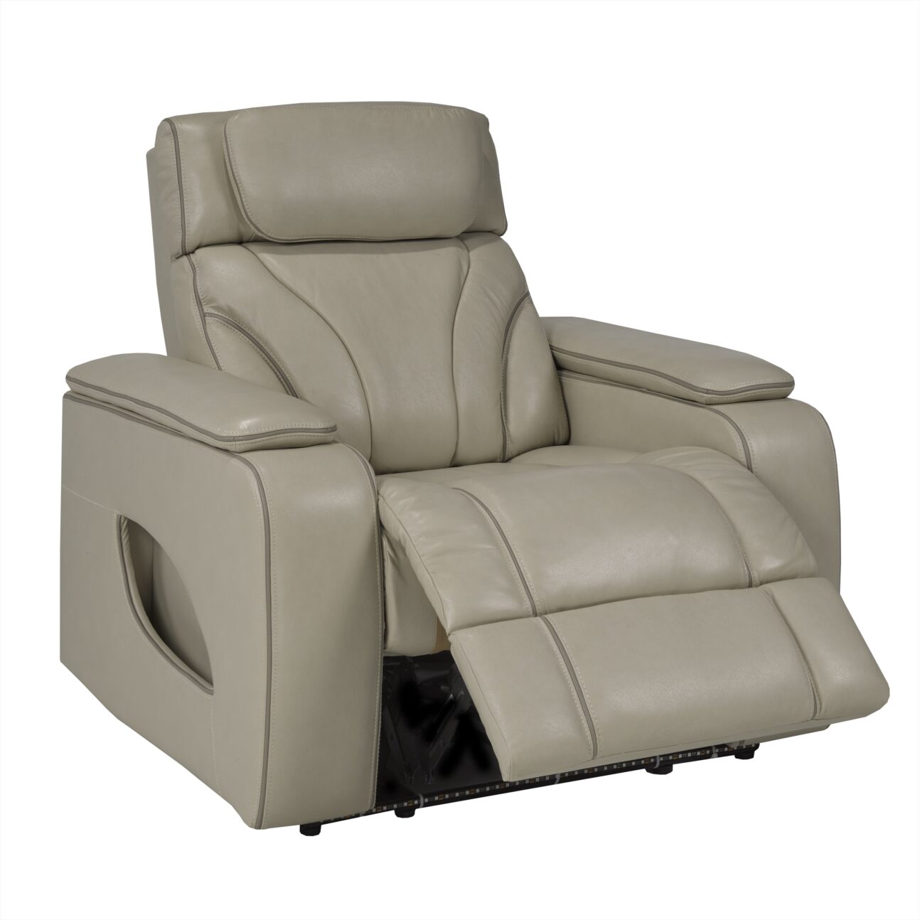 Contemporary Pearl Leather Match Triple Power Transformer Living Room - Image 15