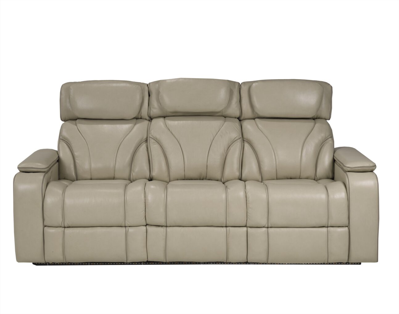 Contemporary Pearl Leather Match Triple Power Transformer Living Room - Image 6
