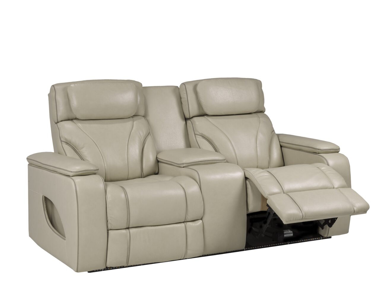 Contemporary Pearl Leather Match Triple Power Transformer Living Room - Image 12