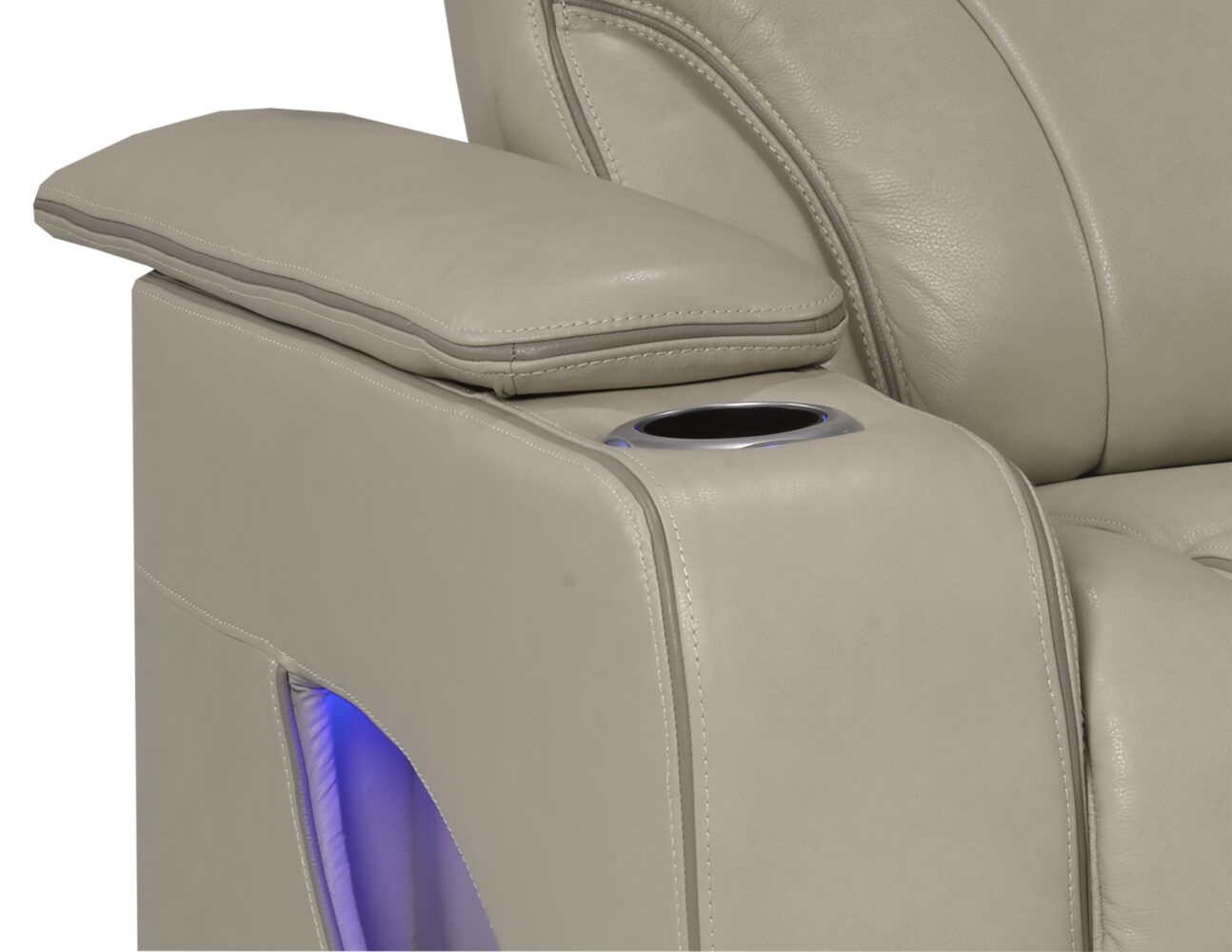 Contemporary Pearl Leather Match Triple Power Transformer Living Room - Image 7