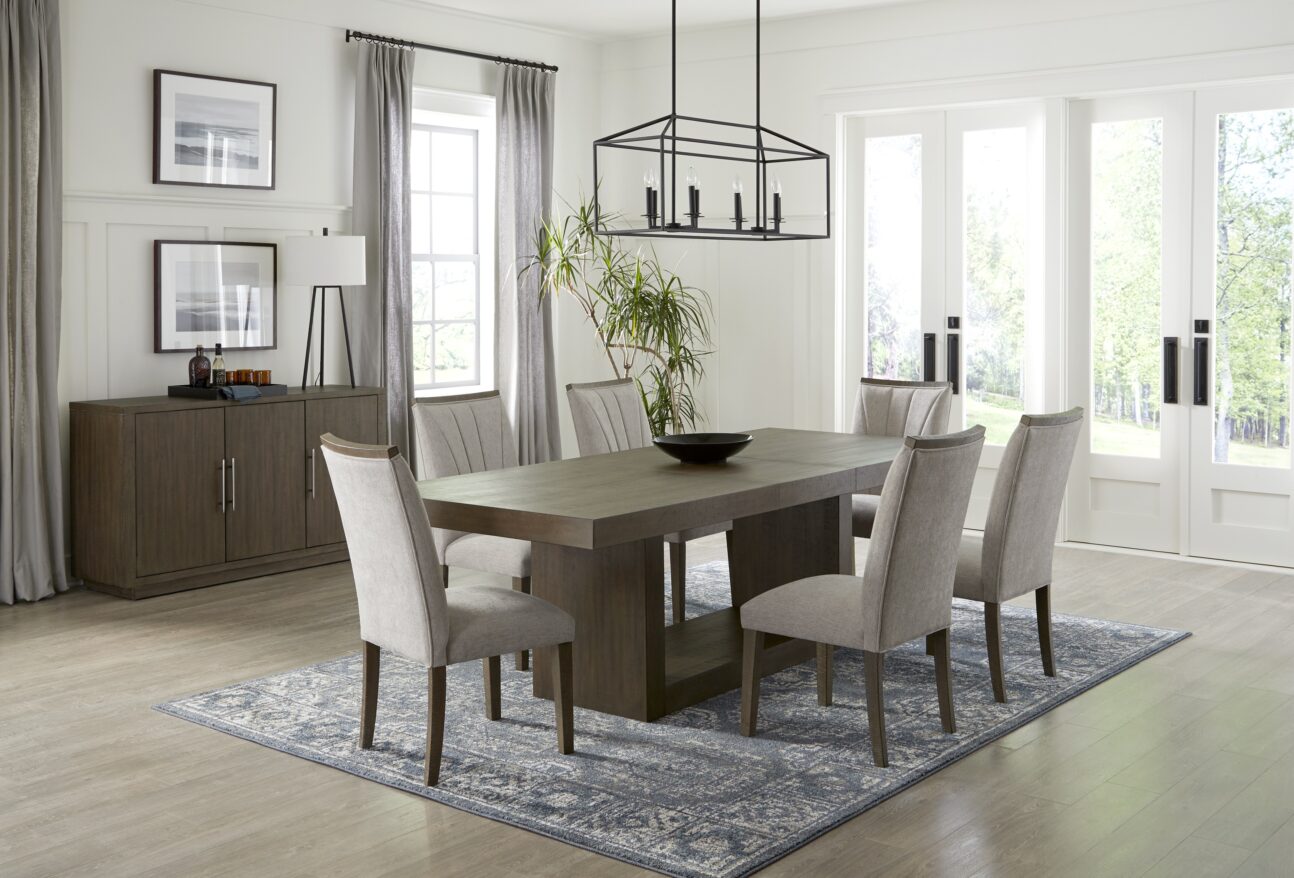 Contemporary Weathered Brown Dining Room