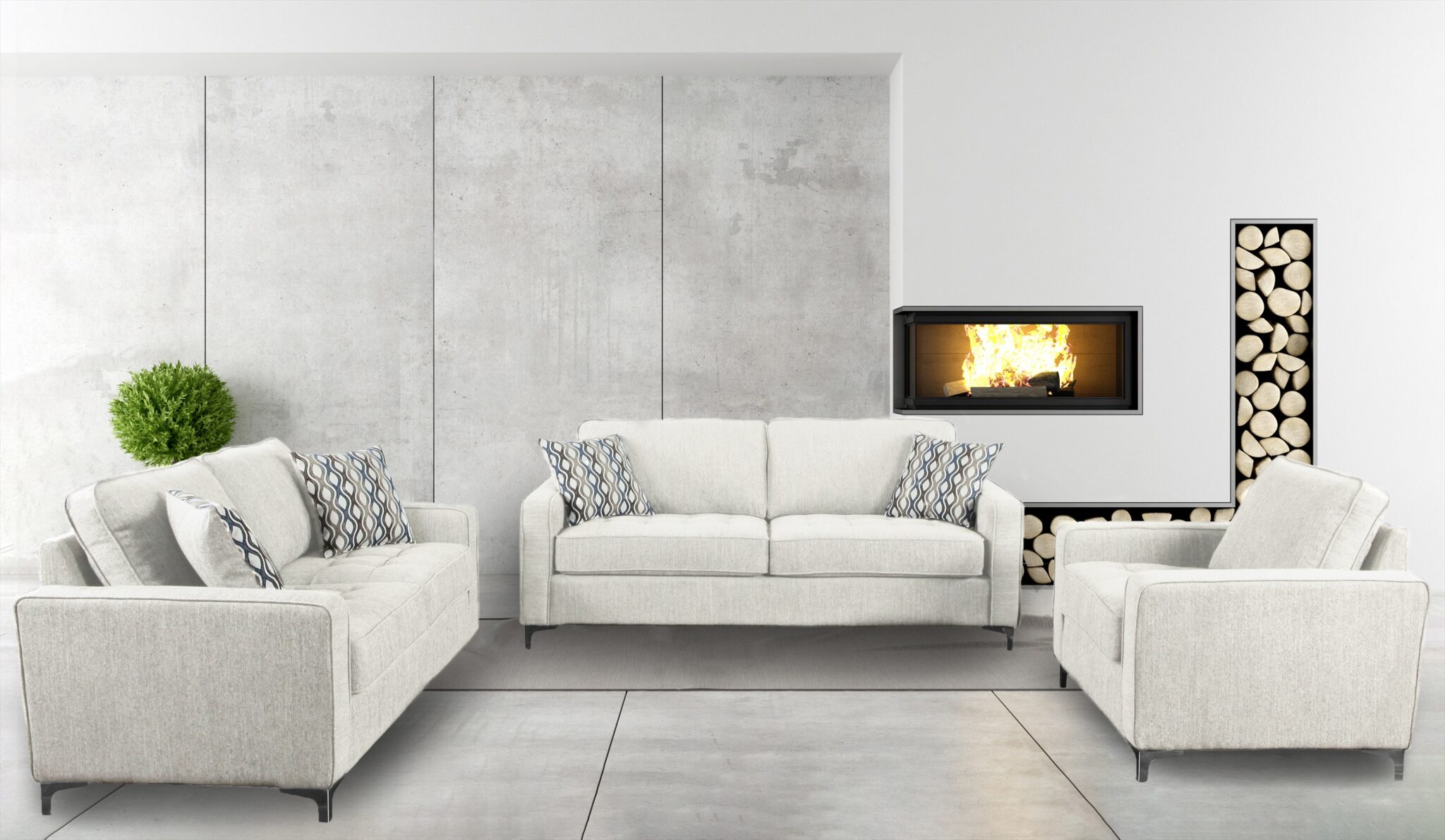 Onyx Living Room - Platinum - Arrow Furniture