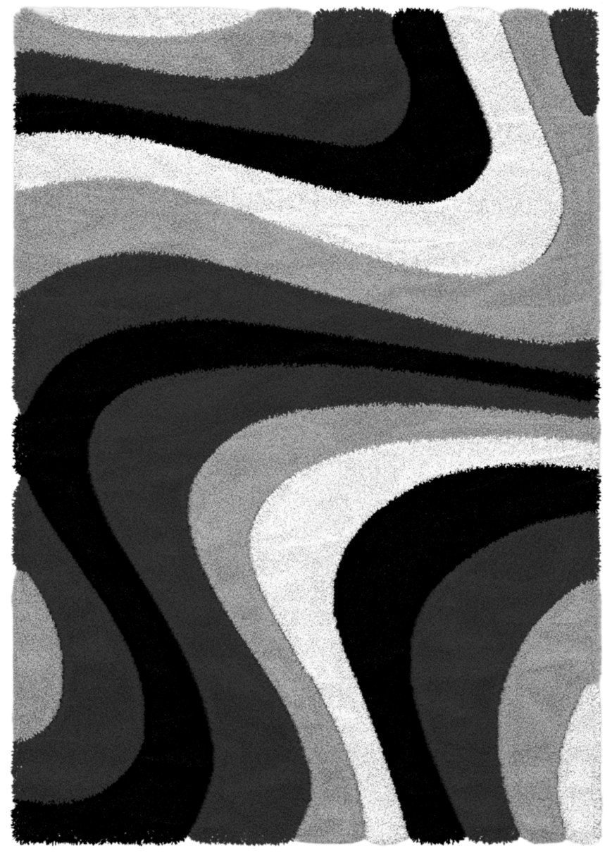 Contemporary Anthracite Curved Area Rug Arrow Furniture