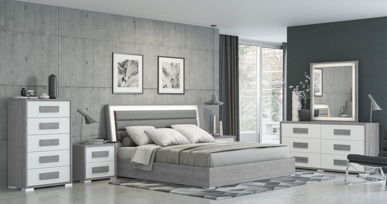 Modern Grey and White Bedroom