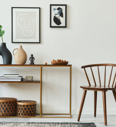 chair, and, table, with, accessories