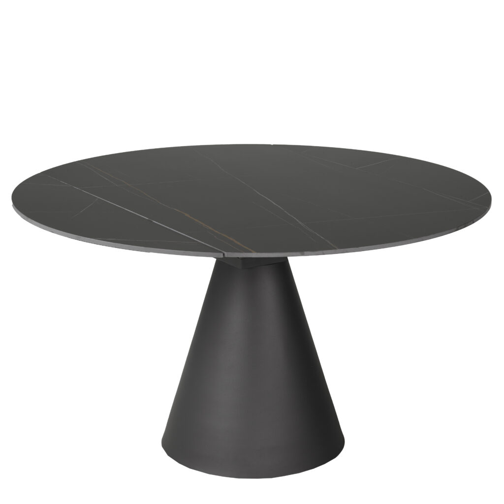 Modern Black Ceramic Round Table Arrow Furniture