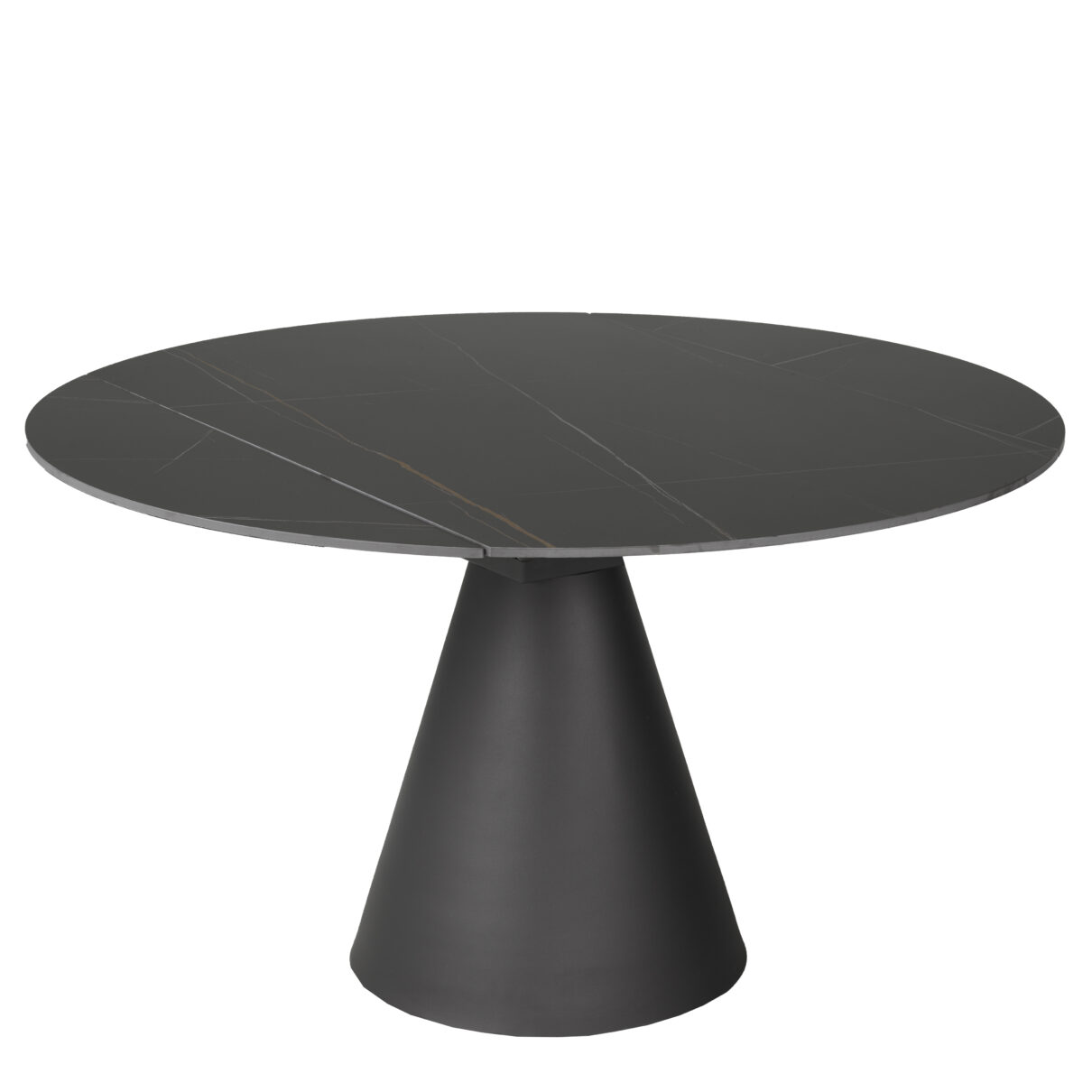 Modern Black Ceramic Round Table Arrow Furniture