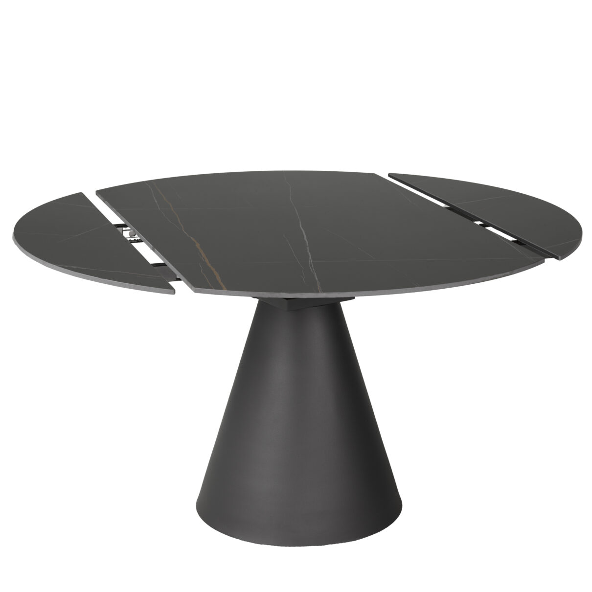 Modern Black Ceramic Round Table Arrow Furniture