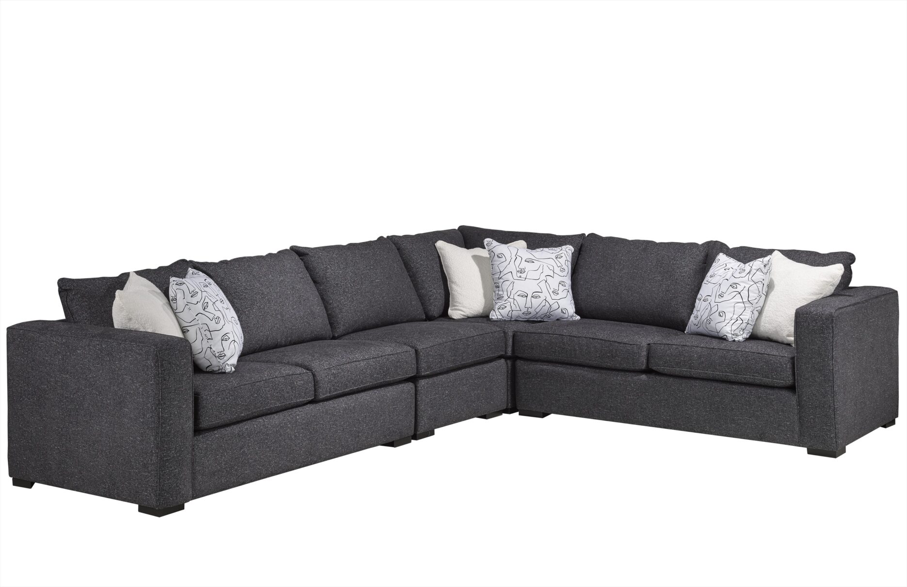 Contemporary Graphite Sectional Arrow Furniture