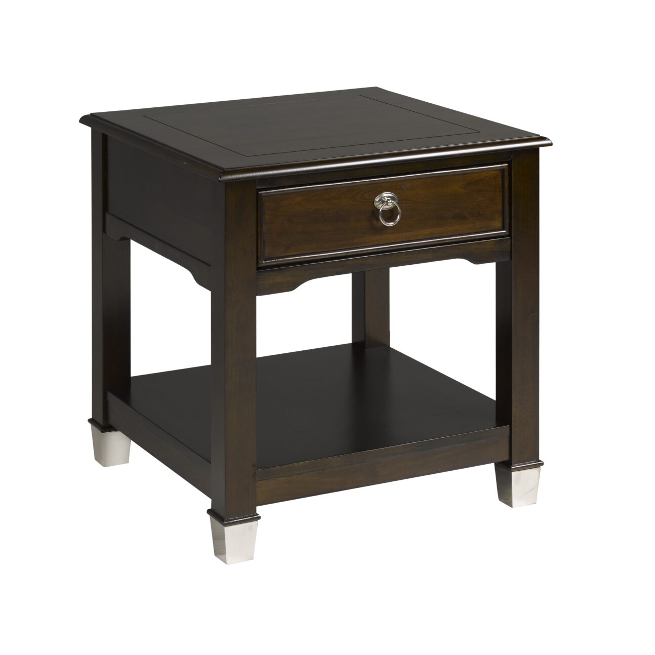 Contemporary Pie Shaped Espresso Lift Top Occasional Tables - Image 3