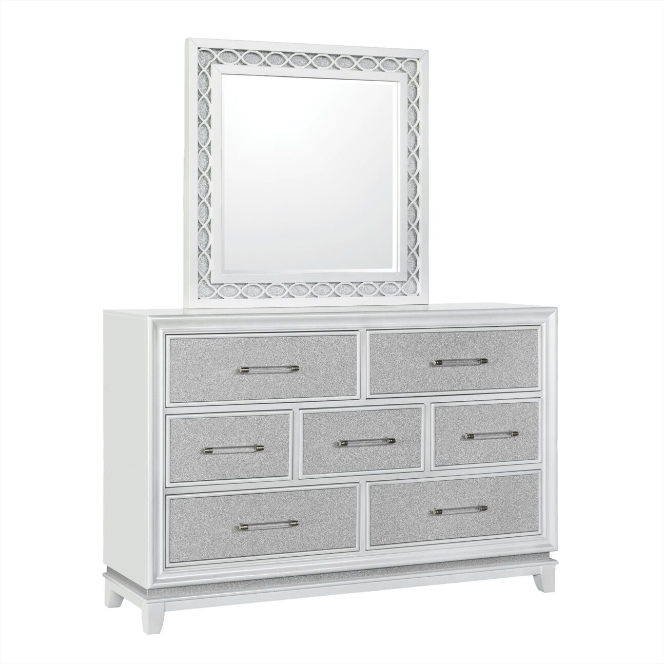 Transitional Pearlized White Bedroom - Image 3