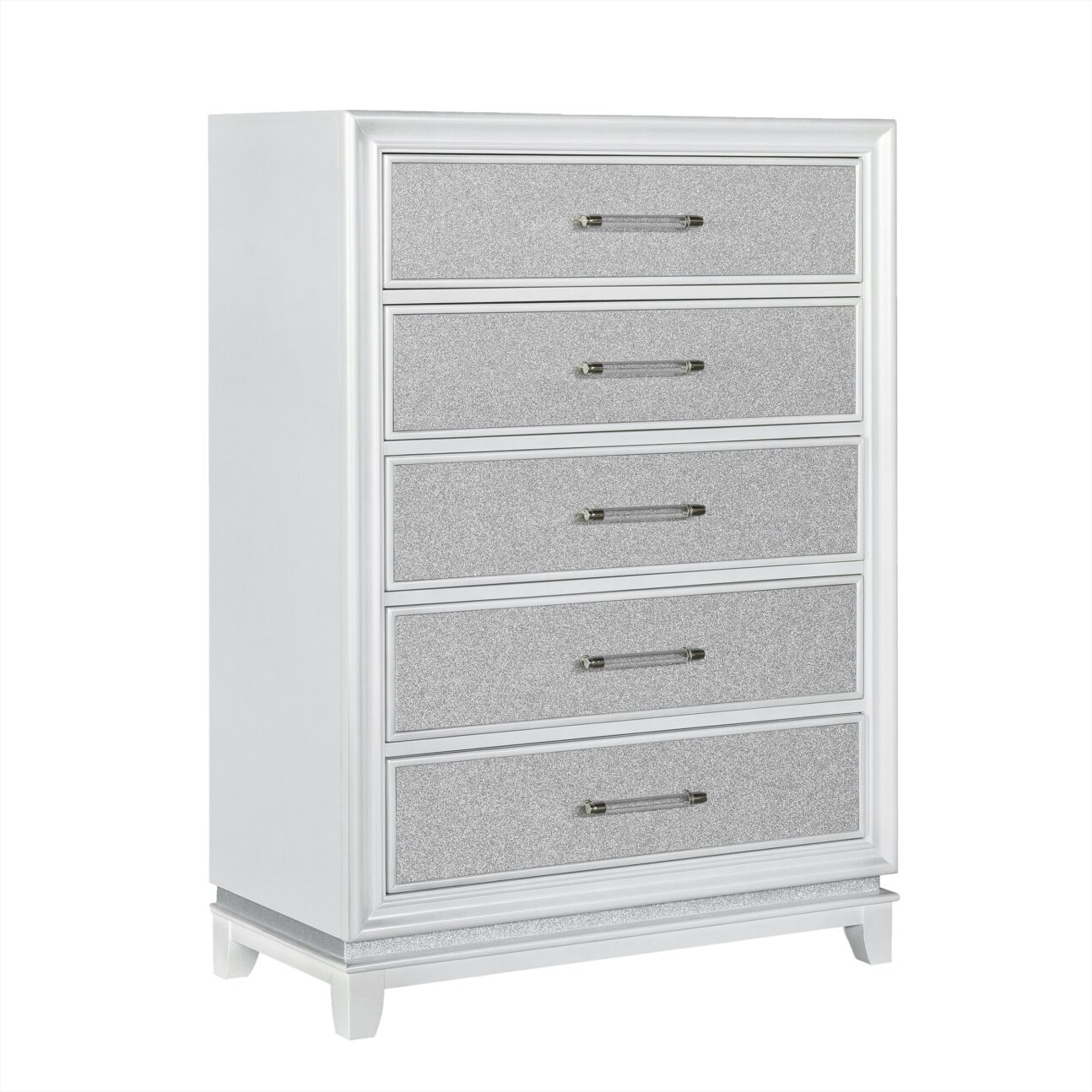 Transitional Pearlized White Bedroom - Image 6