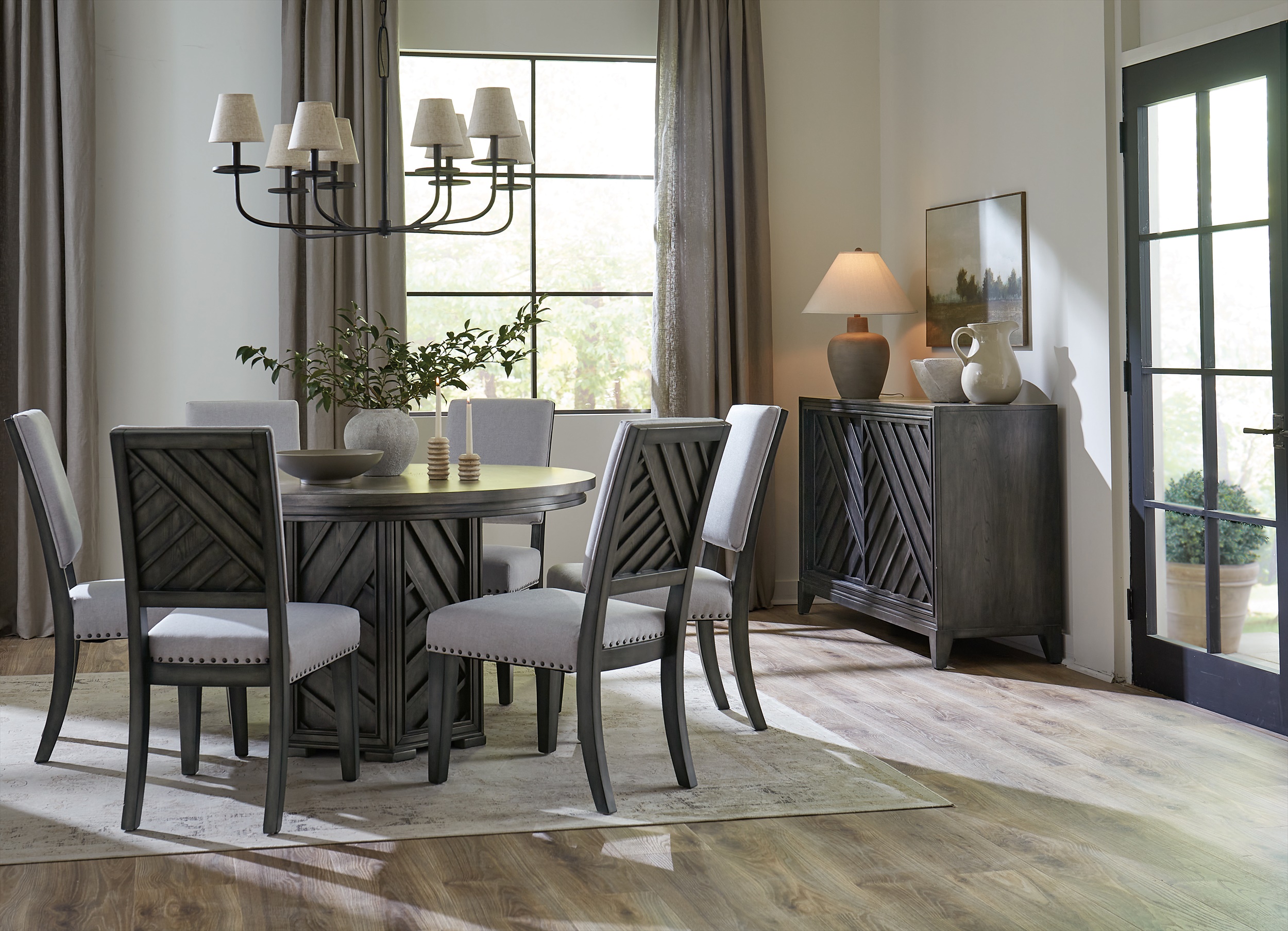 Contemporary Grey Dining Room Arrow Furniture