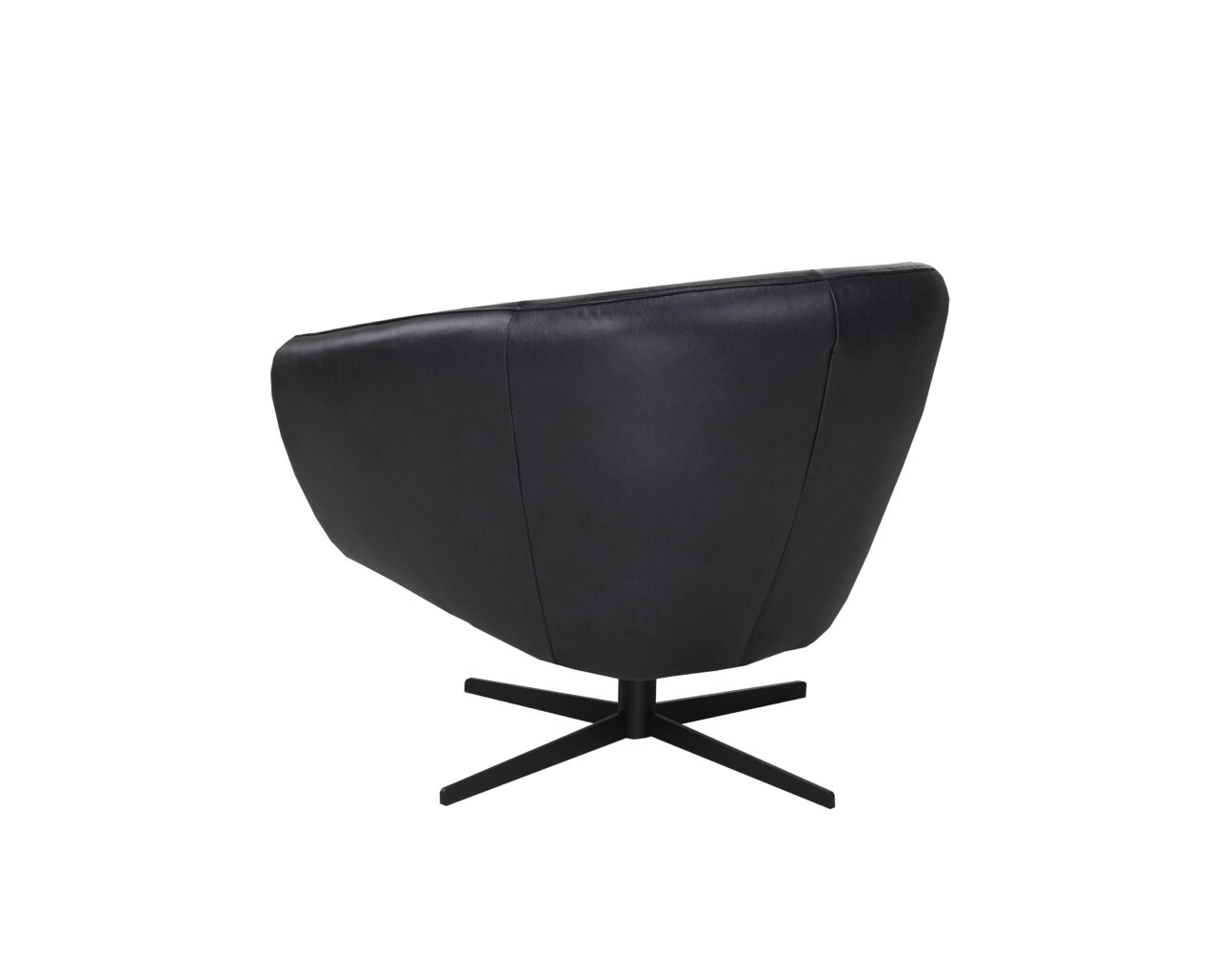 Joey 100% Leather Swivel Accent Chair - Cobalt - Image 3