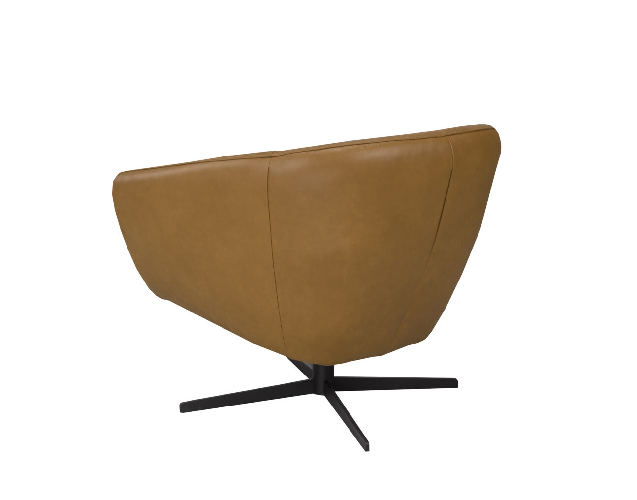 Joey 100% Leather Swivel Accent Chair - Antelope - Image 3