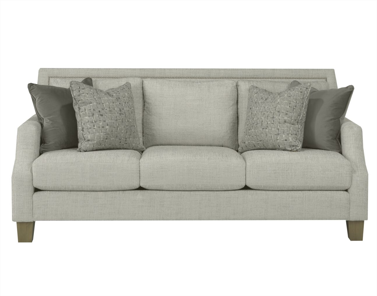 Transitional Studded Silver Living Room