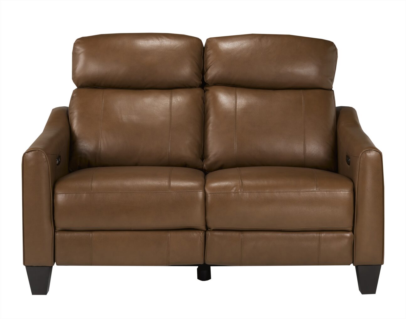 Contemporary Nutmeg Leather Match Dual Power Reclining Living Room - Image 6