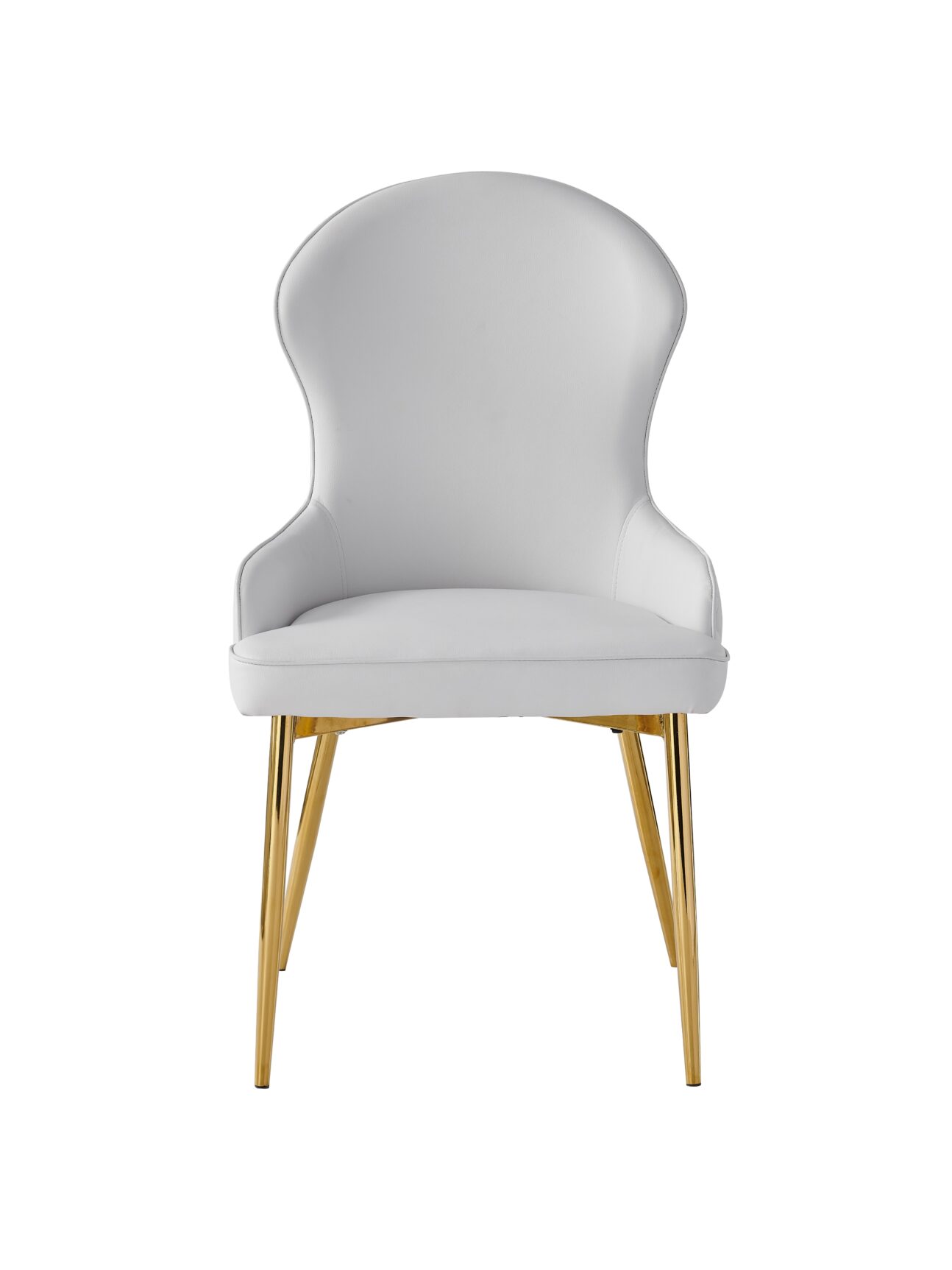 Modern White and Gold Dining Chair - Image 2