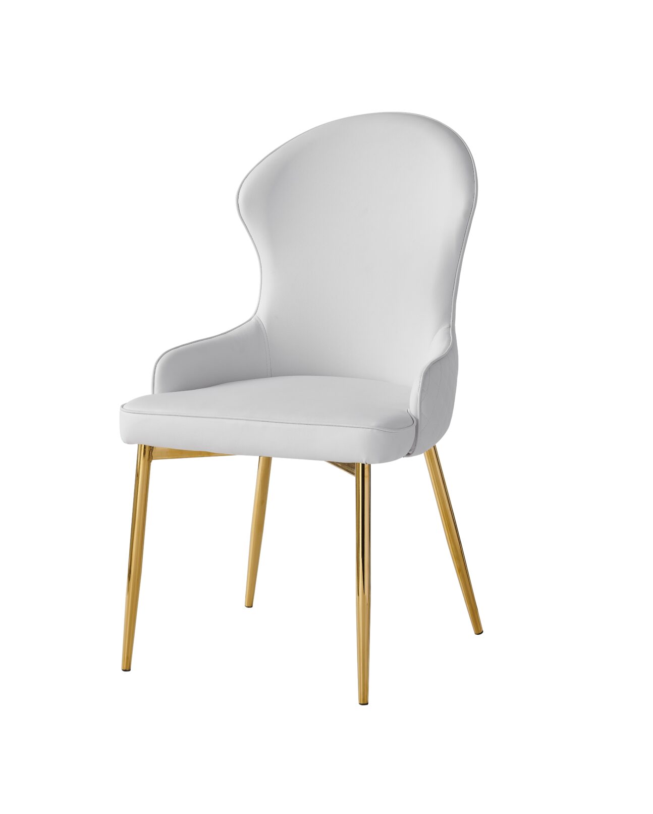 Modern White and Gold Dining Chair