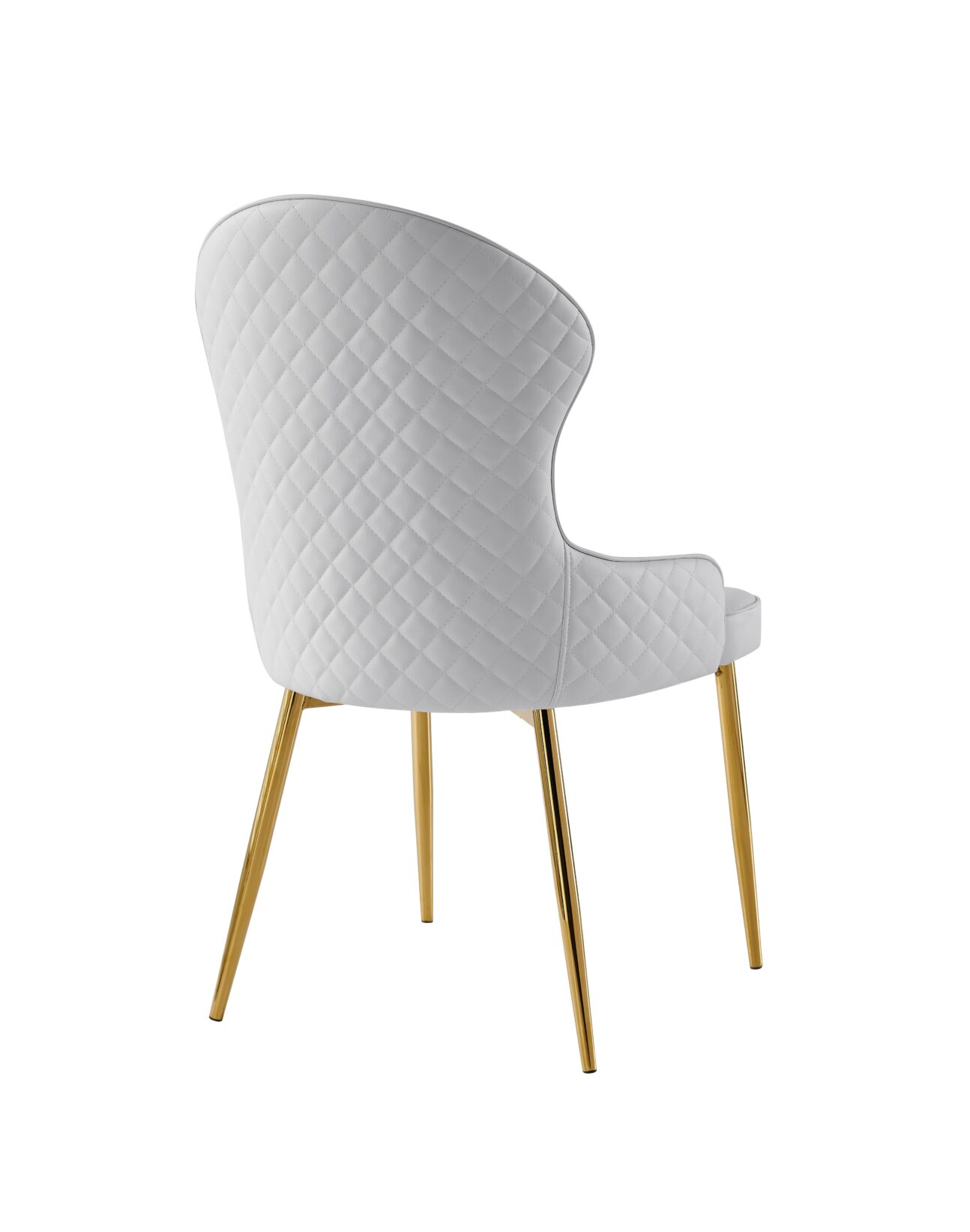 Modern White and Gold Dining Chair - Image 3