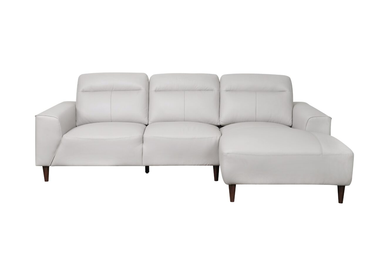 Henry Leather Sofa Chaise - Light Grey