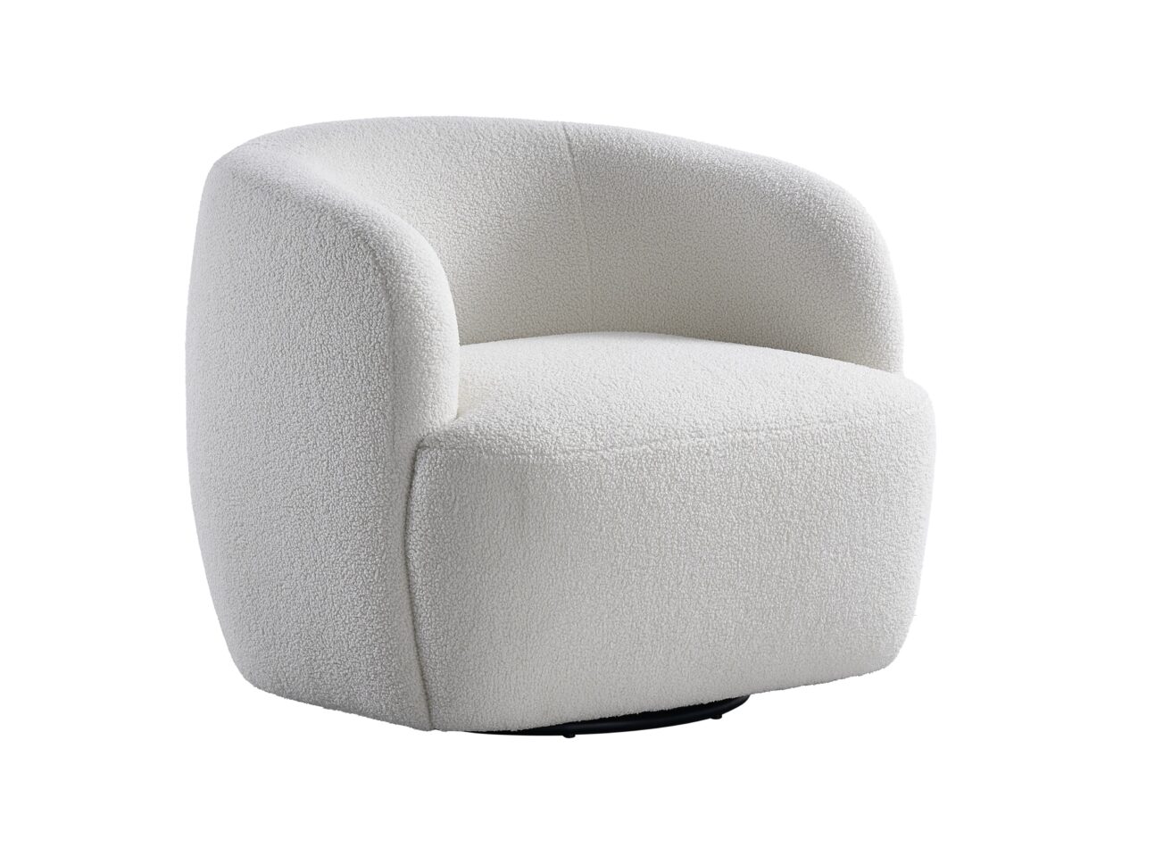 Contemporary White Swivel Accent Chair