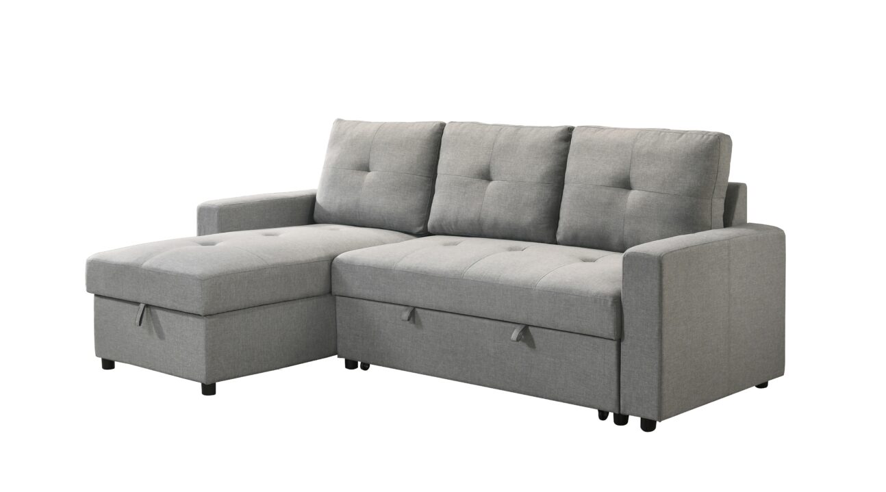 Contemporary Light Grey Pull Out 2 Pc Media Sleeper - Image 6